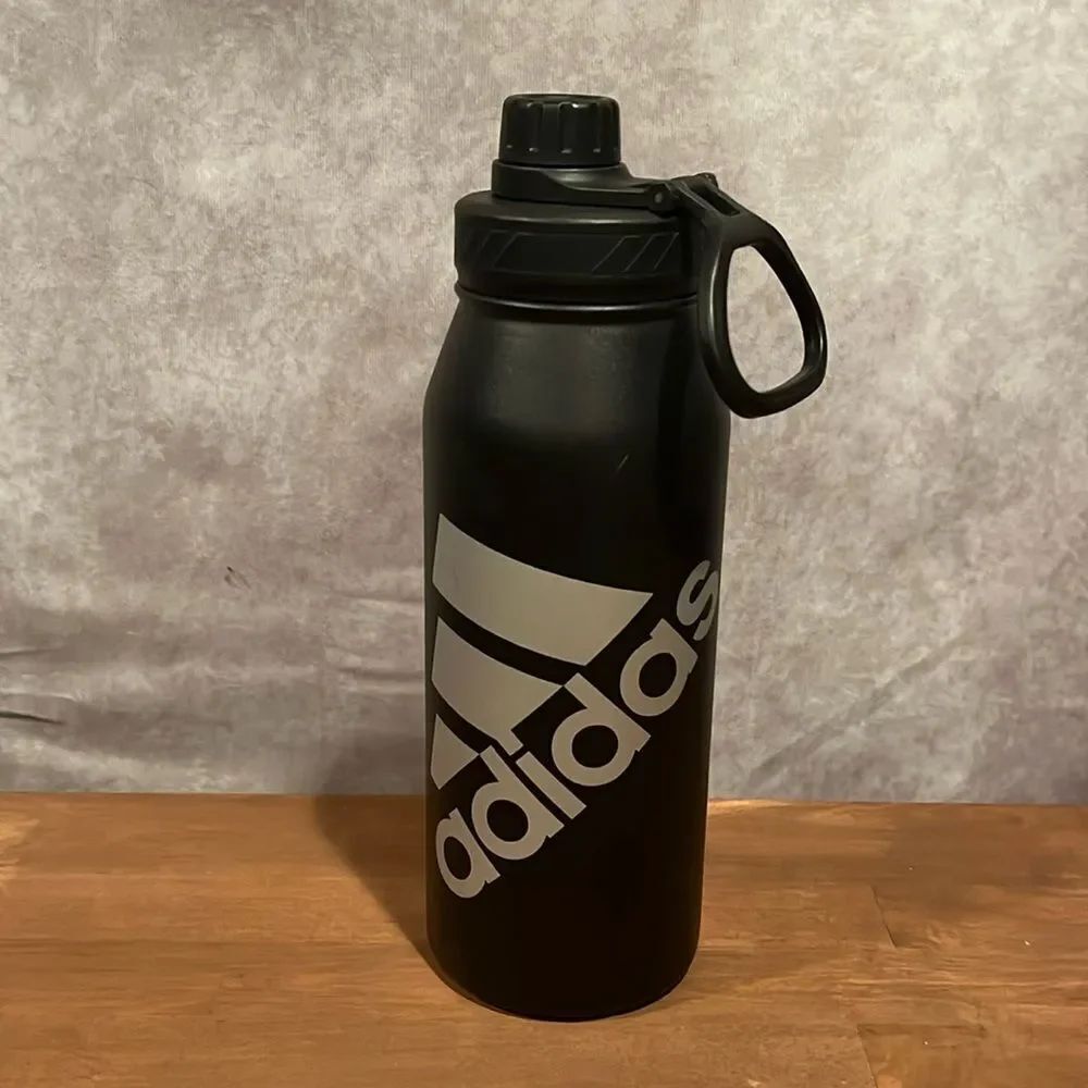 Adidas 34oz / 1 liter water bottle black with white logo
